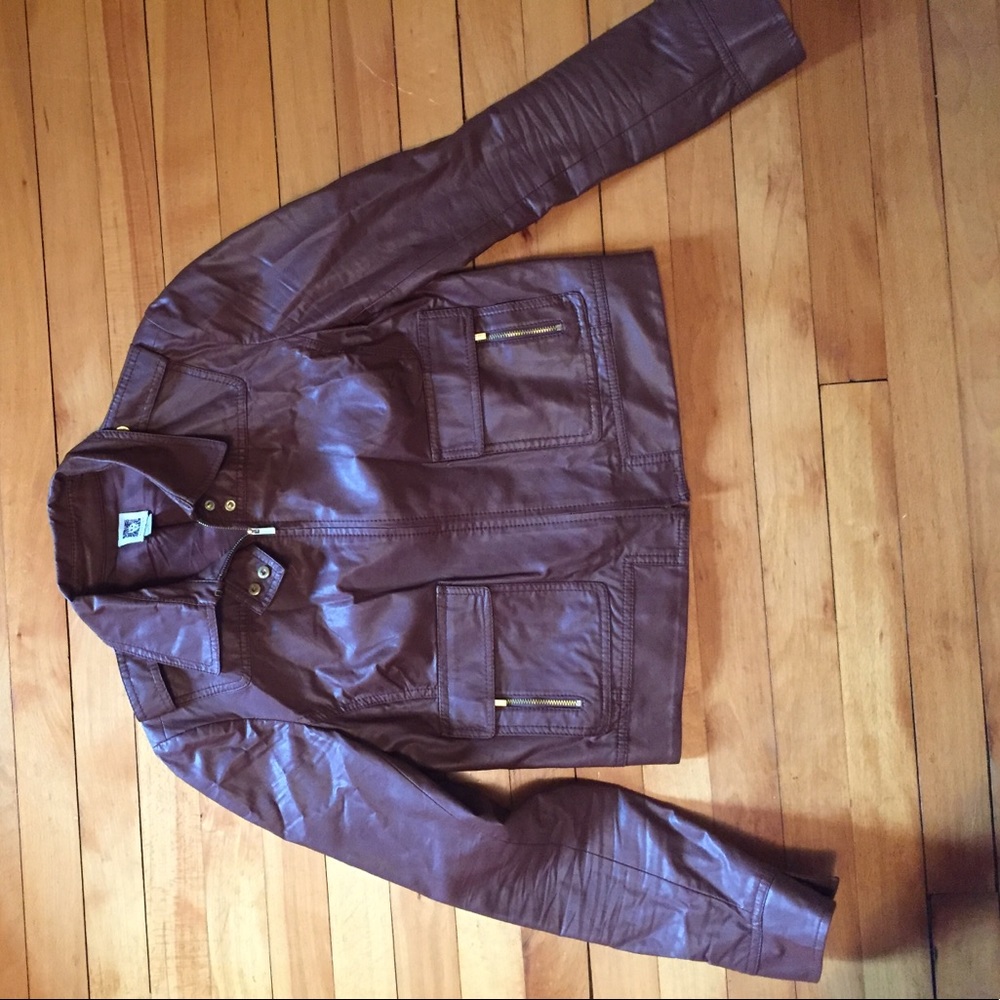 Brown leather Anne Klein jacket size M