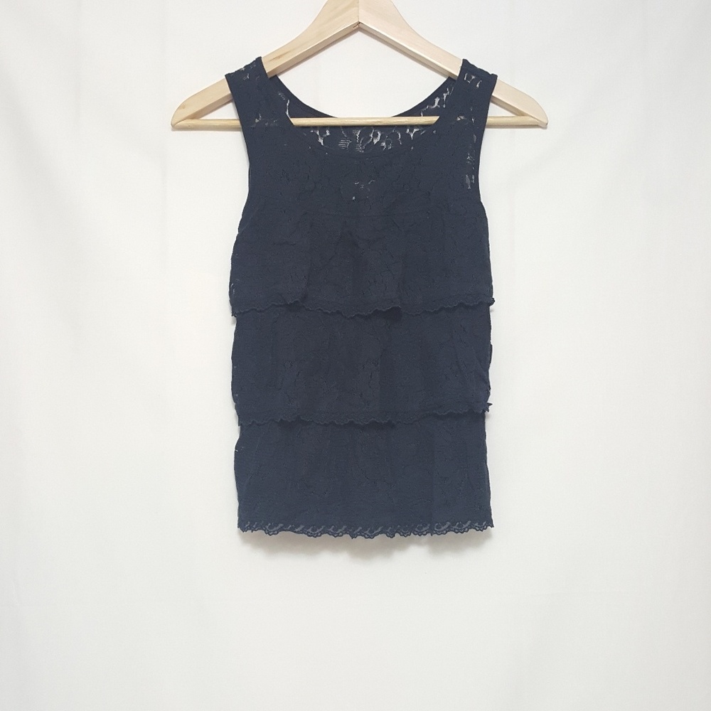 Abercrombie & Fitch Black Lace Tierd Tank Top