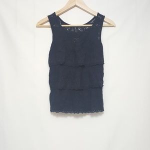 Abercrombie & Fitch Black Lace Tierd Tank Top