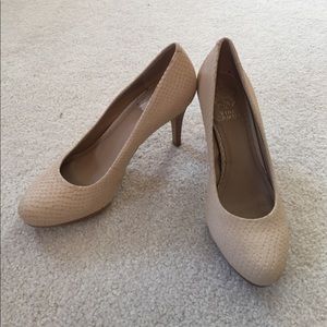 Vince Camuto Snakeskin Nude Pump