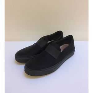 Acne Studios Hans Black Satin Slip-On Sneakers