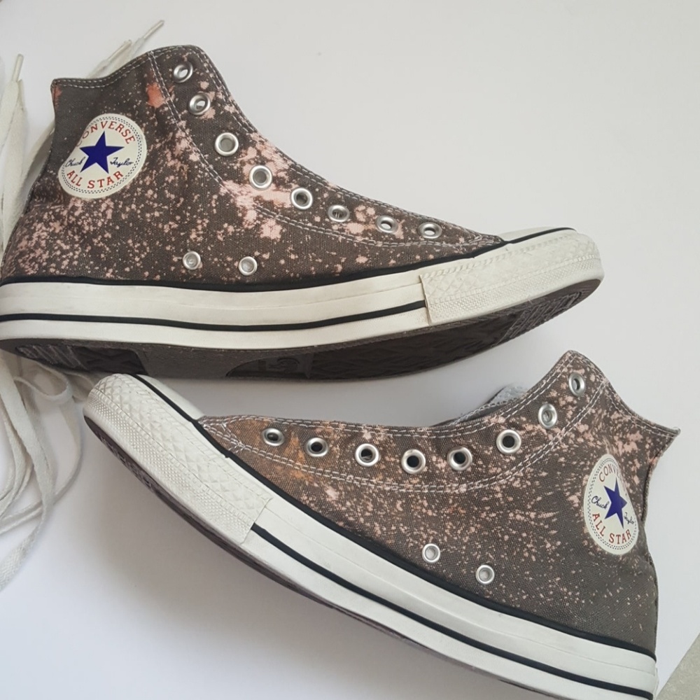 Gray/Pink Custom Converse High Tops 10