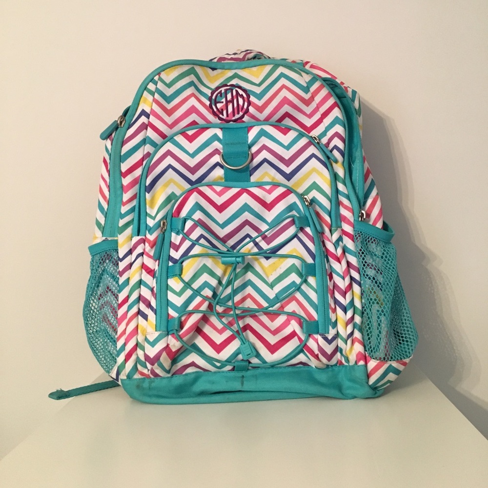 Colored chevron girls book bag
