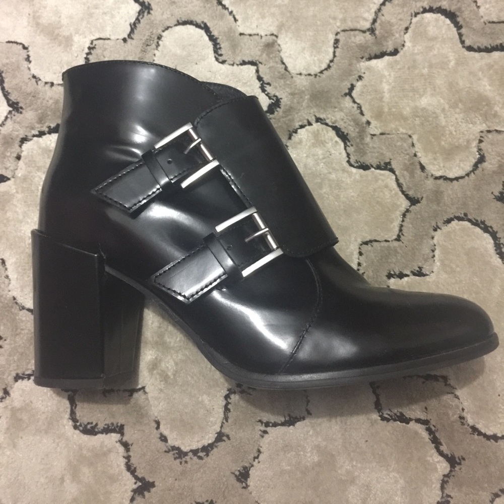 Genuine Leather Buckled Ankle Boots by H&M