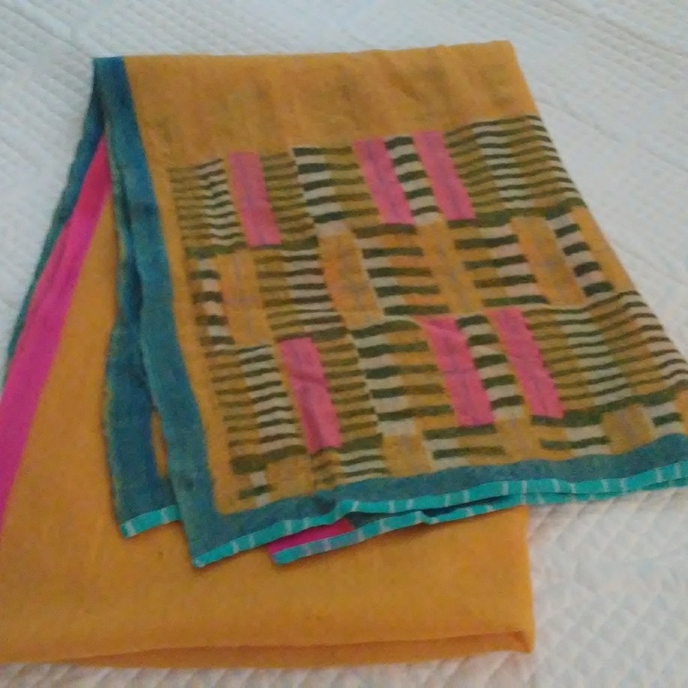 Anthropologie yellow wool blend scarf nwot