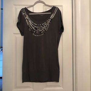 Gray tunic with silver hardware