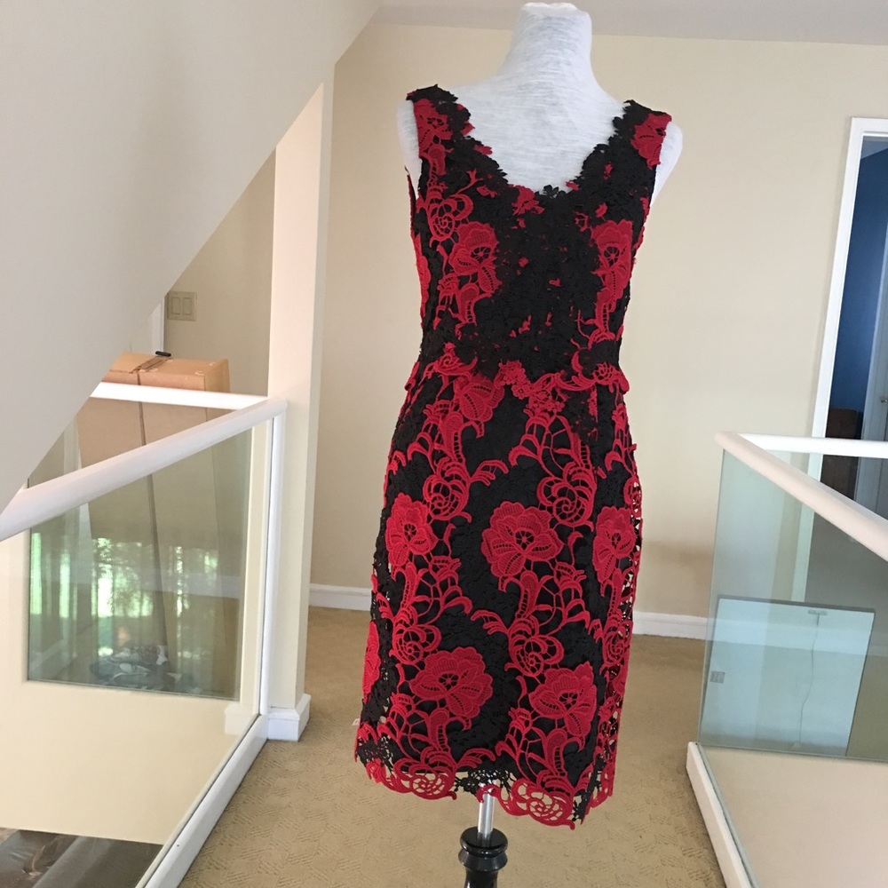 Kobi Halperin floral lace cocktail dress size 8