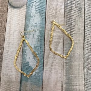 Kendra Scott Gold finish hollow teardrop earrings