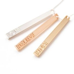 Last 1! 3bar inspirational necklace-Plating overSS