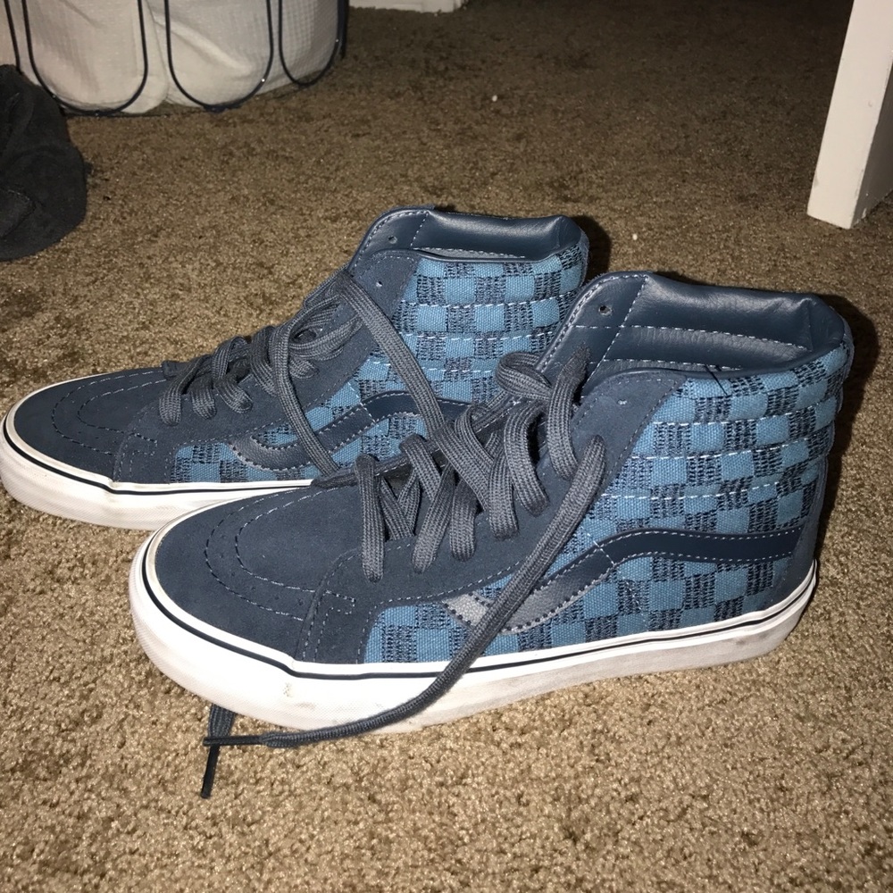 Blue Vans Sk8 Hi Skate Shoe