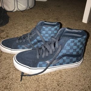 Blue Vans Sk8 Hi Skate Shoe