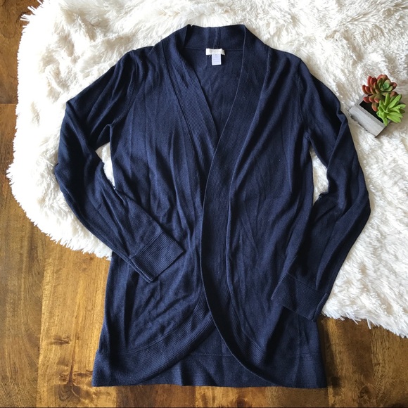 Chico's Sweaters - Lightweight Navy Open-front Chico's Cardigan