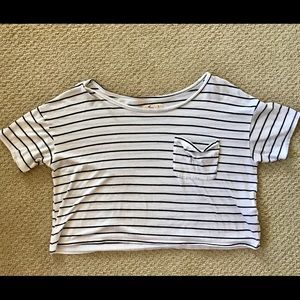 Striped crop tee