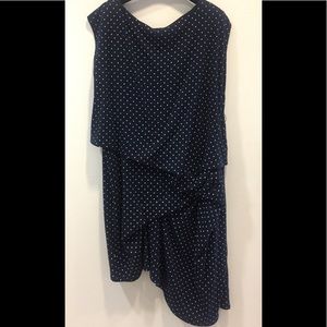 Morgane Le Fay navy polka dot tiered dress