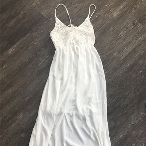 White lace maxi dress
