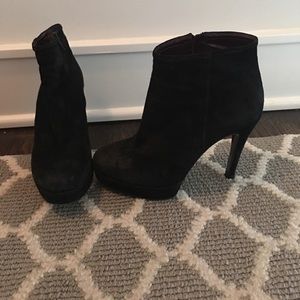 Black Suede booties with platform