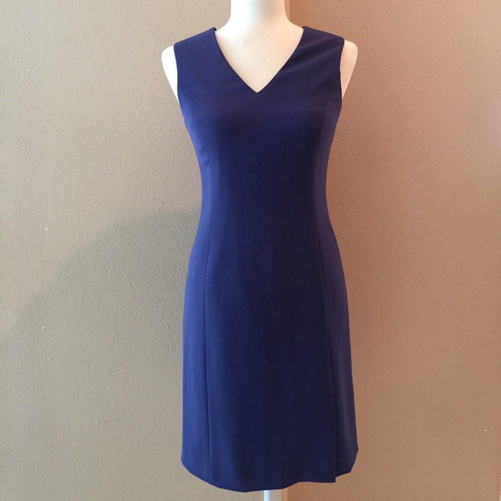 CMG Sleeveless V-Neck Dark Periwinkle Dress NWOT