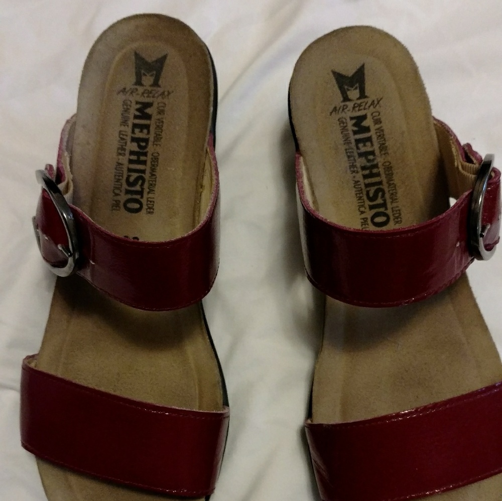 Mephisto red wedge sandal