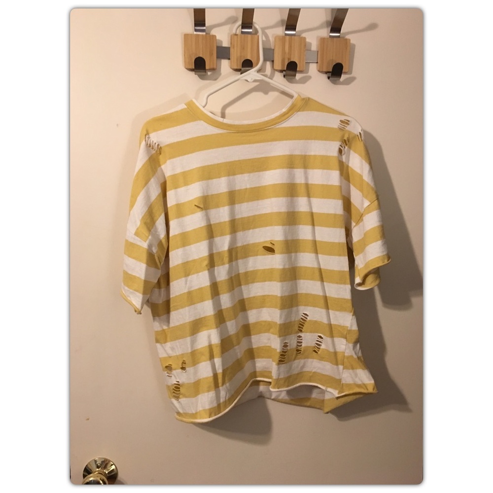 Canada Stripe Distressed Tee