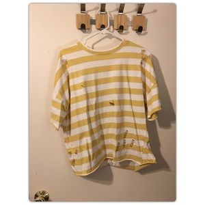 Canada Stripe Distressed Tee