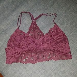 Aerie burgundy bralette size L