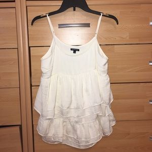 Ruffle layer off white tank top from target