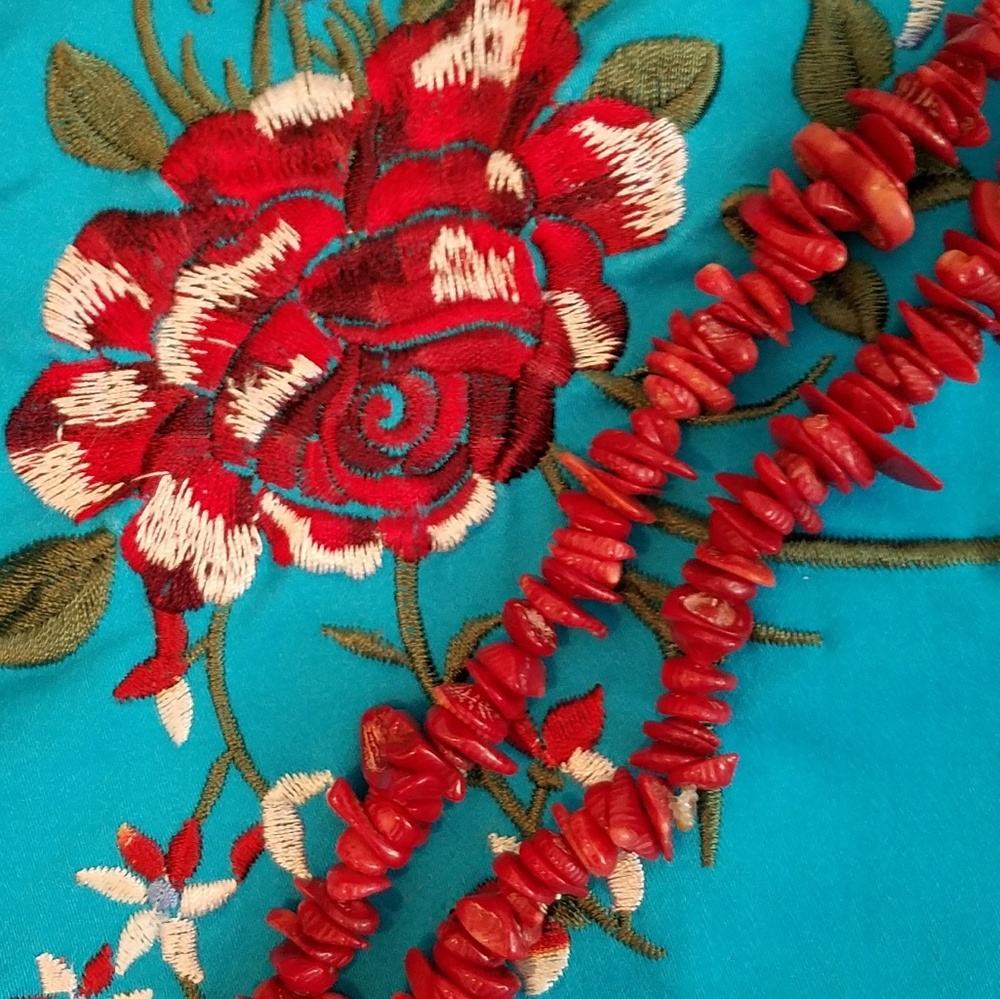 BOGO Long Red Shell Necklace