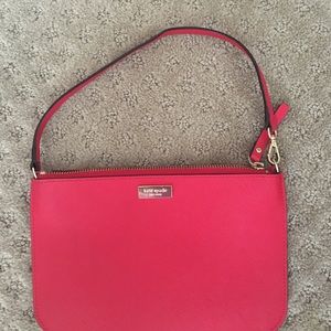 Kate spade leather red wristlet
