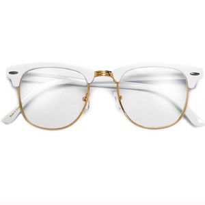 WHITE AND GOLD FAUX HIPSTER GLASSES 🚨 PRICE DROP