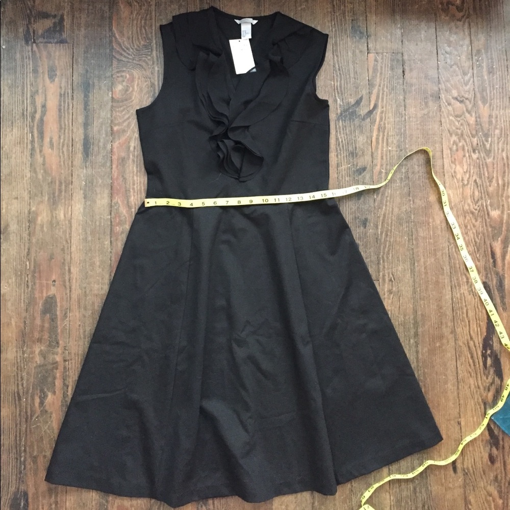 NWT black ruffle neck dress
