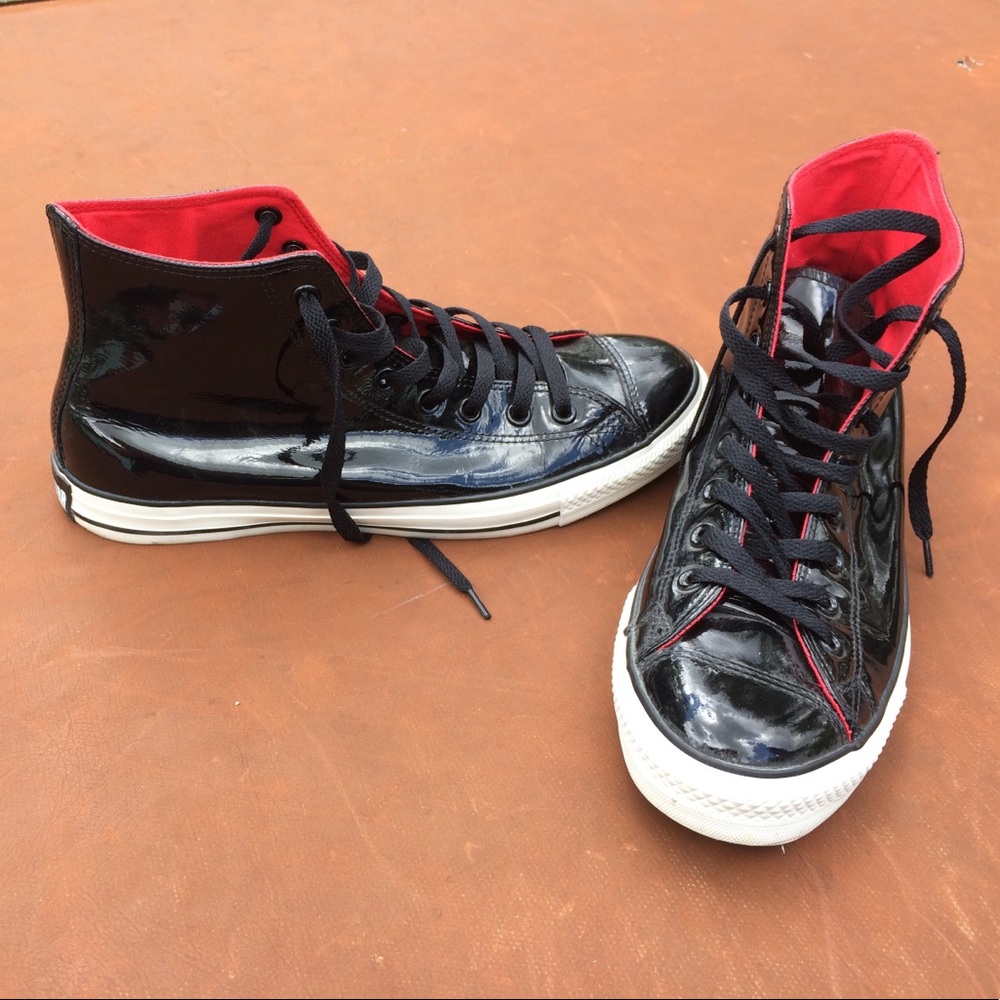2/$20 Converse All Star shiny black kicks - men's