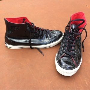 2/$20 Converse All Star shiny black kicks - men's
