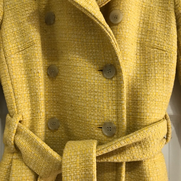J. Crew Woven Wool Coat Golden Sunflower Lined 0 - Picture 2 of 8