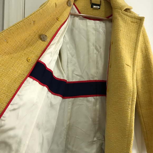 J. Crew Woven Wool Coat Golden Sunflower Lined 0 - Picture 3 of 8