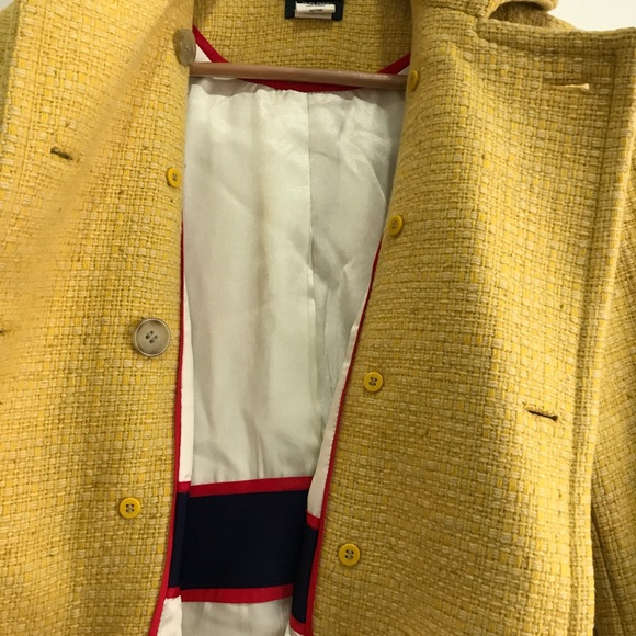 J. Crew Woven Wool Coat Golden Sunflower Lined 0 - Picture 4 of 8