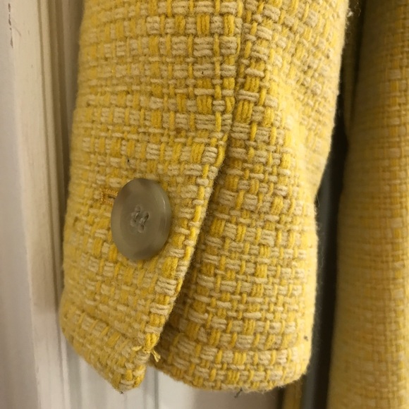 J. Crew Woven Wool Coat Golden Sunflower Lined 0 - Picture 5 of 8