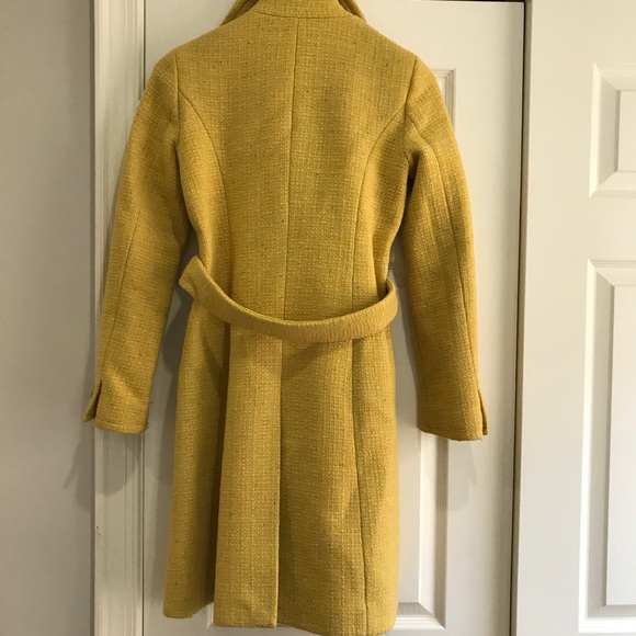 J. Crew Woven Wool Coat Golden Sunflower Lined 0 - Picture 7 of 8