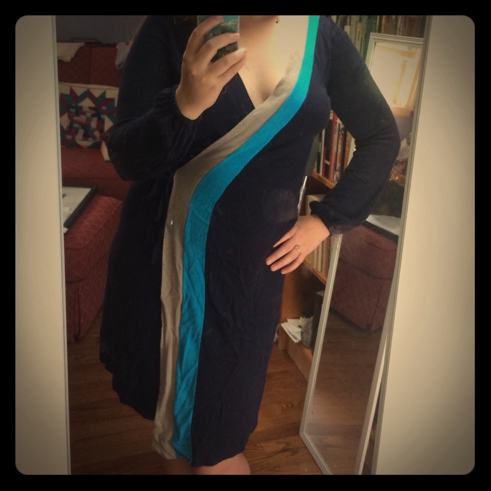 Dark blue wrap dress