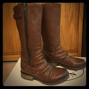 Distressed Brown Leather Boots