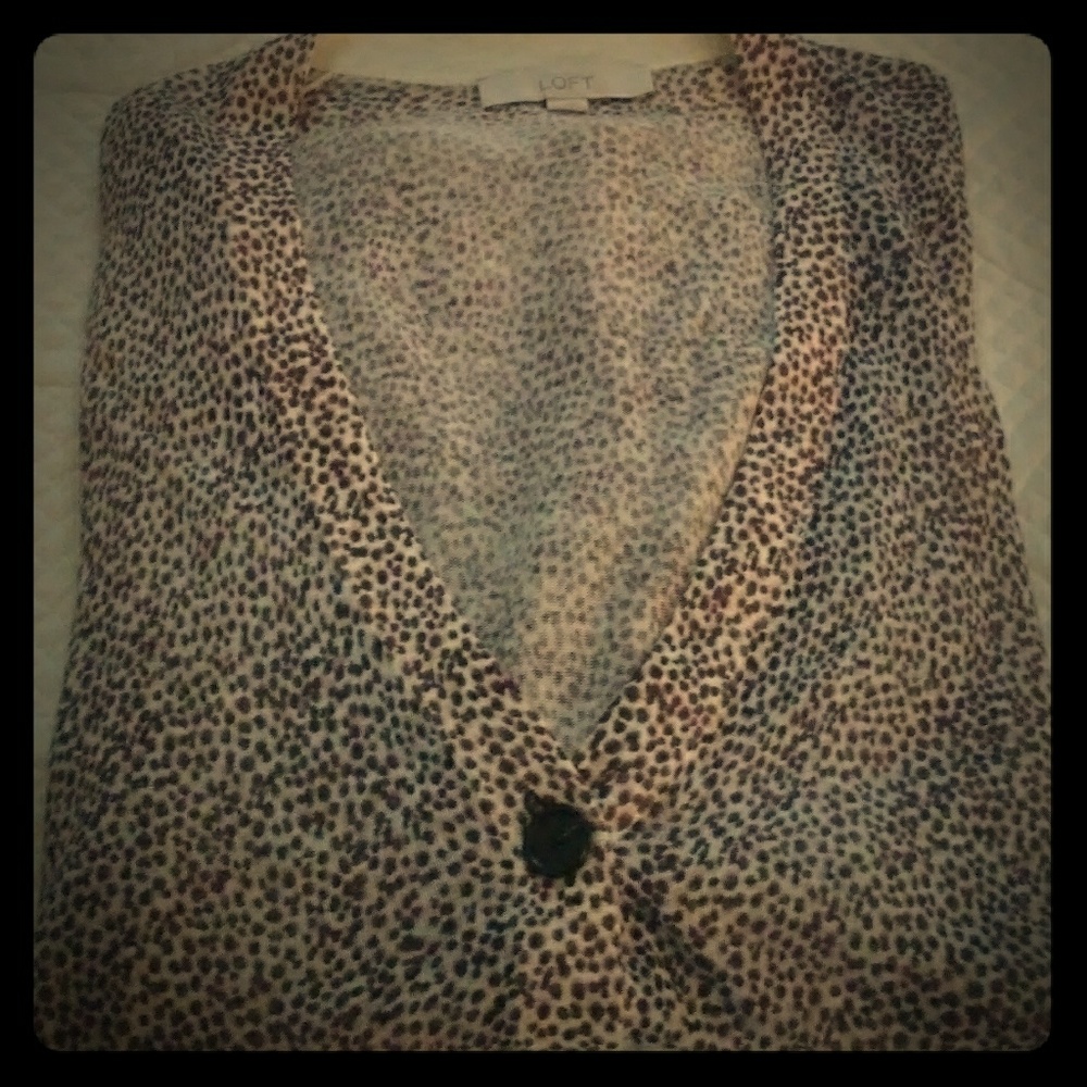 Loft lightweight classic boyfriend cardigan, m