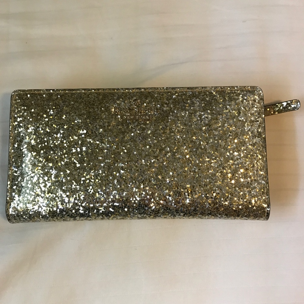 New Kate Spade Gold Glitter Wallet