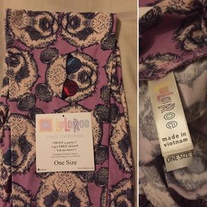 Lularoe One Size Leggings Pandas with Sunglasses