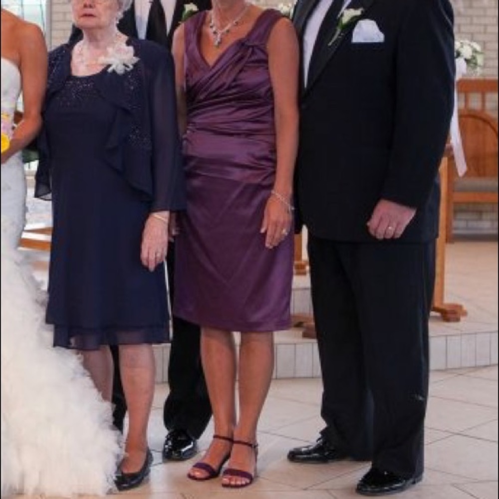 Suzy Chin for Maggy Boutique purple silk rouch