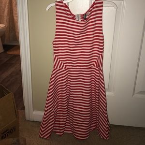 Red and white dress