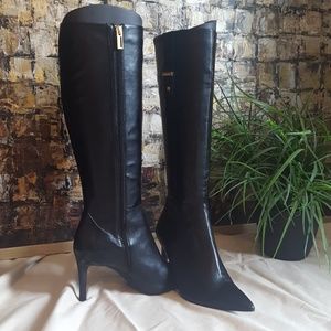 Calvin Klein Knee High Leather Stiletto Boots ❤👢