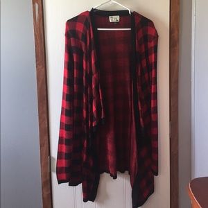 Say What Red and Black Long Cardigan