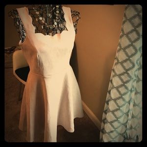 Medium Nude Faux-Suede Brand New A-Line Dress