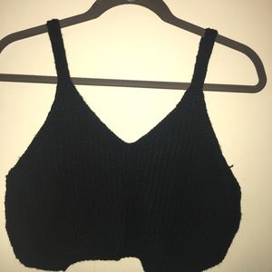 Black Knit Crop Top