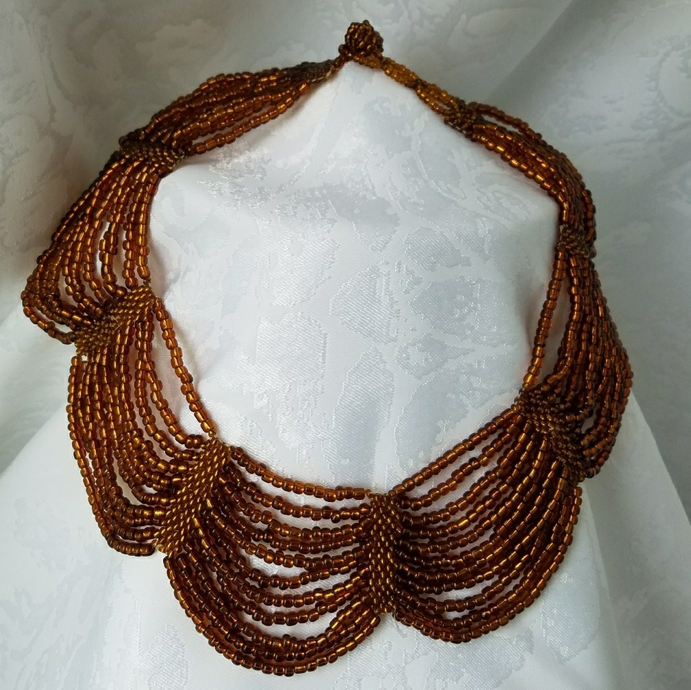 Bronze Bead Collar Necklace