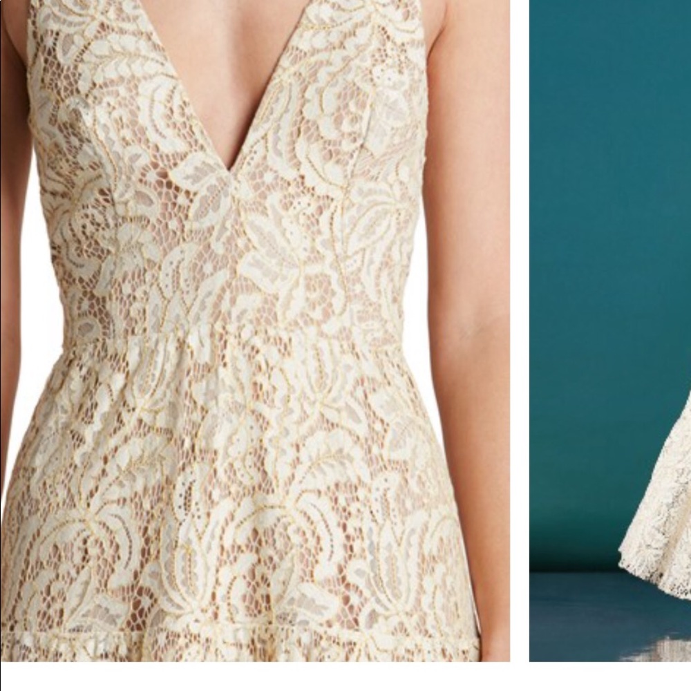 Ivory with gold formal dress